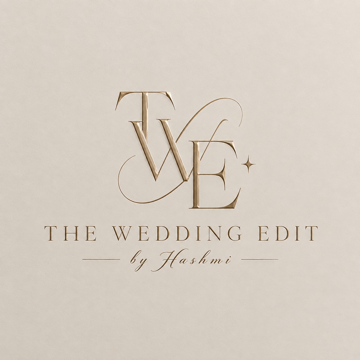 The Wedding Edit by Hashmi — champagne gold TWE monogram